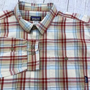 Patagonia Organic Cotton‎ Flannel Outdoor Shirt Plaid Casual Button Up Size XL